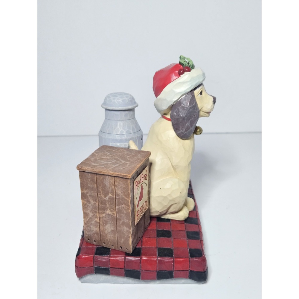 Jim Shore Country Living Festive Farmhouse Friend Dog Milk Pail Figurine 6011743 - Picture 3 of 8